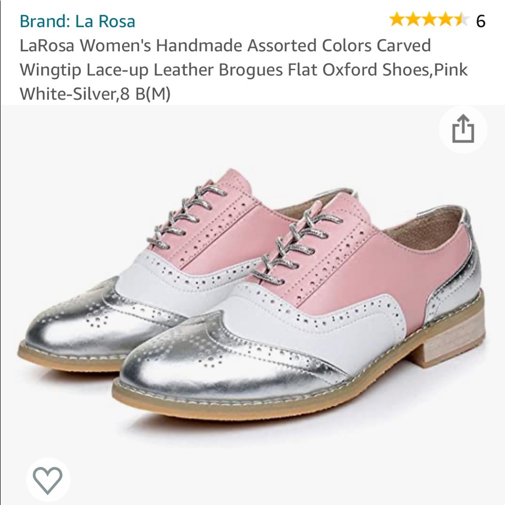 NEW IN BOX!! Pink, silver & white LA ROSA shoes💕